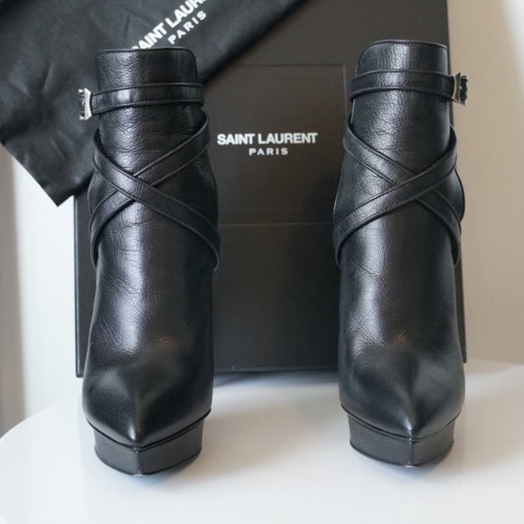 EUC Saint Laurent Leather Ankle Boots SZ 9.5 - Picture 12 of 16